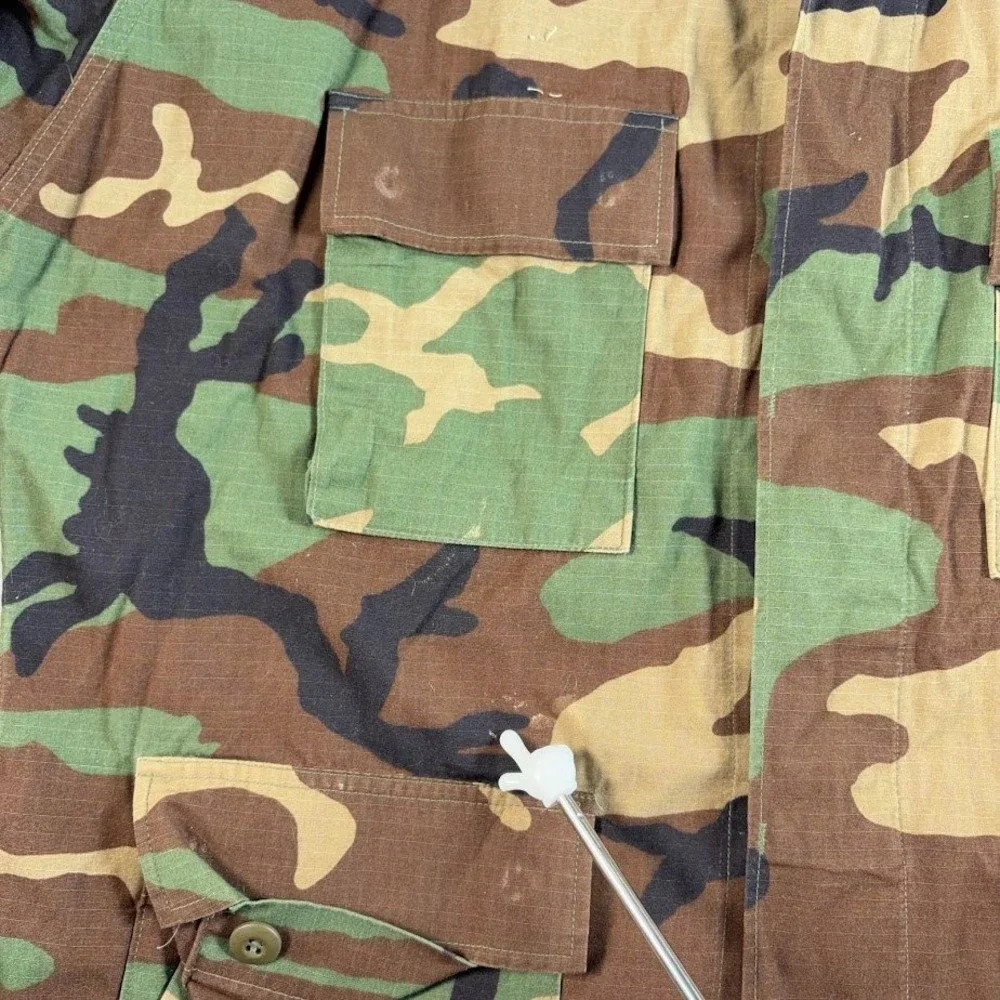 VTG 90s US Navy Seabees Woodland Camo BDU Coat XL Regular NSN 8415-01-390-8555